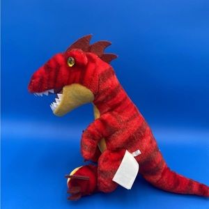 Build A Bear Plush Raptor Dinosaur Red Yellow BAB 18 Inch Stuff Animal